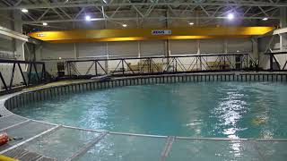 [taken video] Current generation in Edinburgh FloWave Wave-Current tank: direction varying (360 deg)