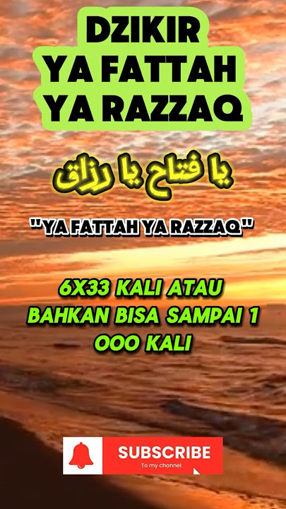 DZIKIR YA FATTAH YA RAZZAQ #dzikir #amalan #feedshorts #shortsvideo #videoshort