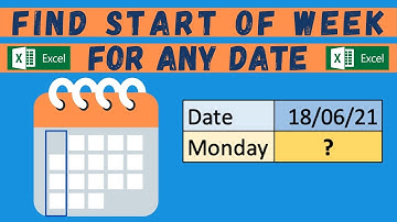 Find the Start of Week for any Date - Excel Tutorial