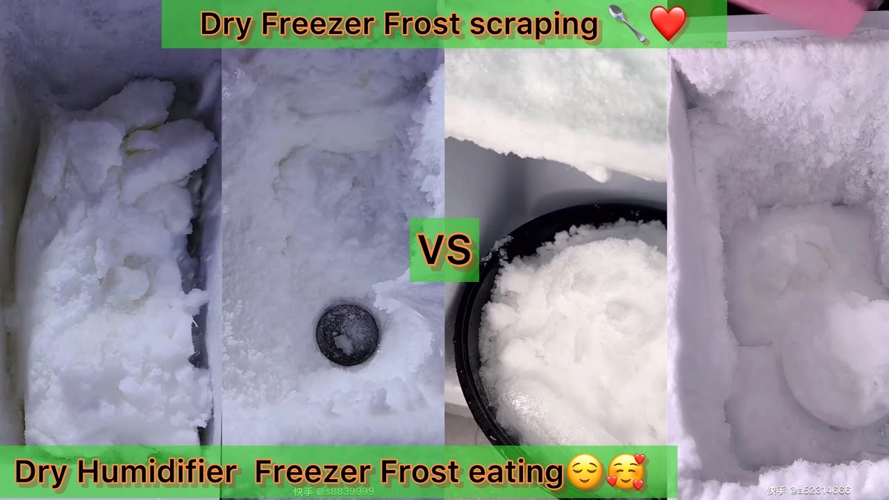 Frozen Freezer😊Dry Humidifier Freezer Frost eating😍DRY FREEZER FROST ...