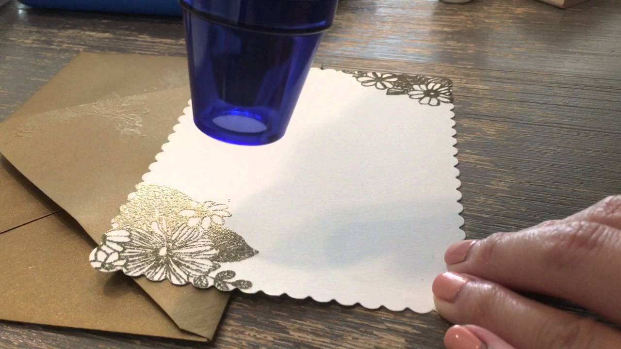 diy card | stamp embossing & brush calligraphy