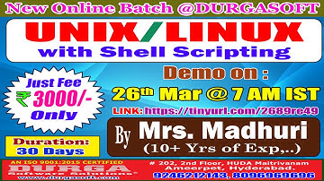 UNIX/LINUX Online Training @ DURGASOFT