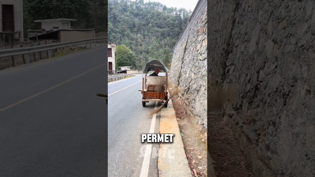 machine pour balayer la route !