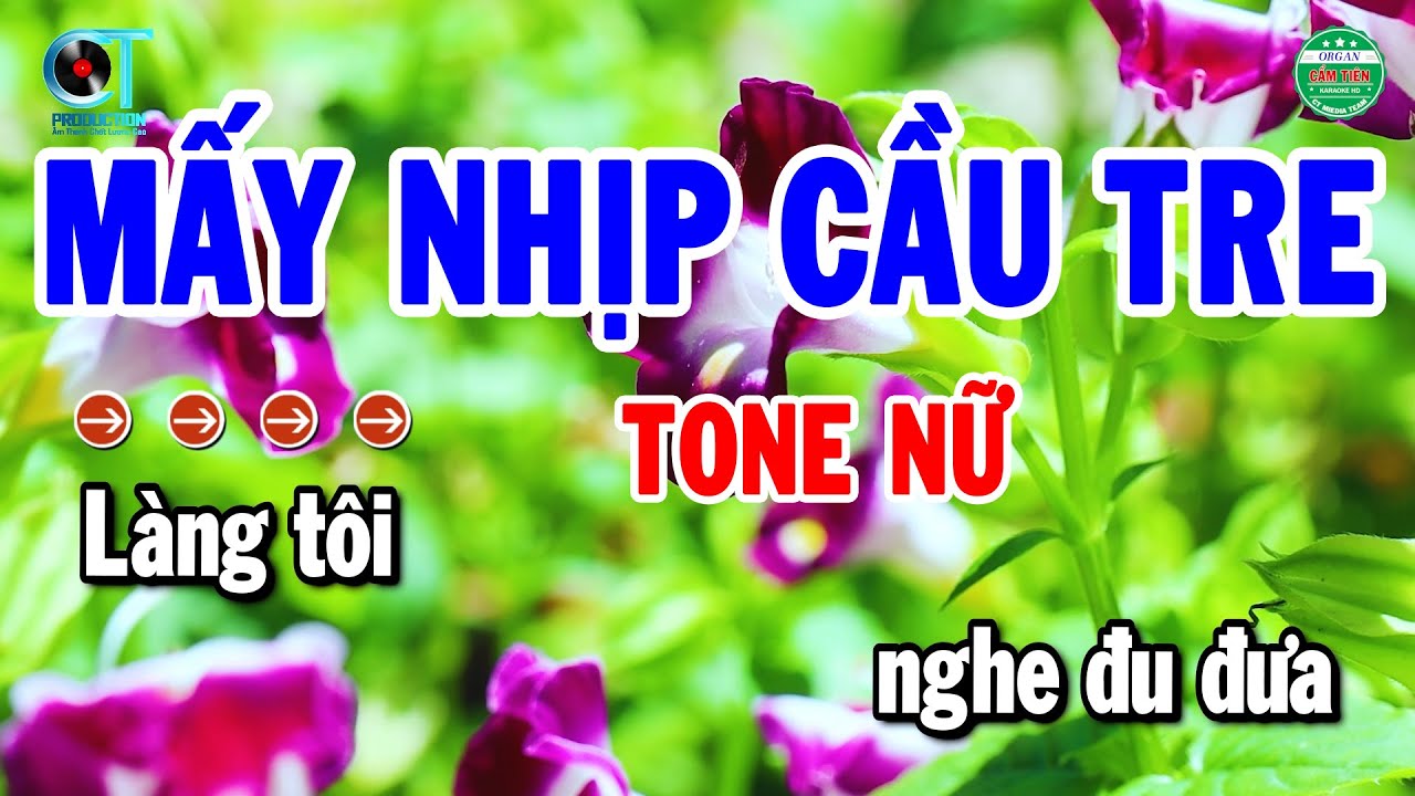 Karaoke Mấy Nhịp Cầu Tre Tone Nữ Nhạc Sống Cha Cha Dễ Hát | Cẩm Tiên Organ