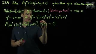 Reduction of Order for a Cauchy Euler ODE