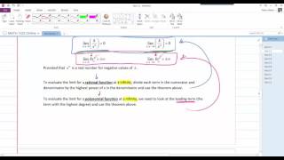 1325 Sect 2.2 Infinite Limits and Limits at Infinity  part 2