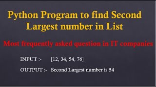 Python program to find second largest number in list | Python Program # 14