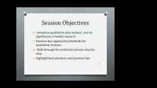 Kenya Webinar 2 - Practical Approaches to Qualitative Data Analysis Profile