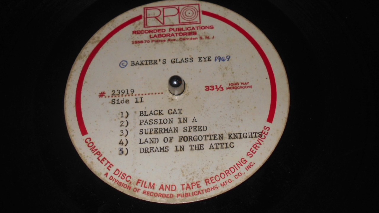 Baxter's Glass Eye - only known test pressing 1969
