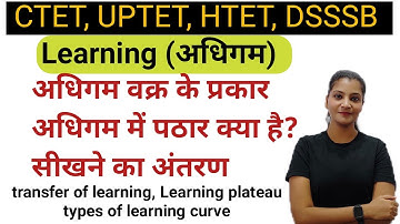 Learning CTET/Types of learning curve learning plateau, Transfer oflearning learning curve, plate...