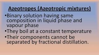 Solutions-Azeotropic Mixtures