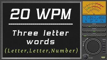 20wpm Three letter words letter,letter,number, cw morse code trainer