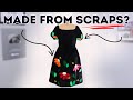How I made this dress ALL from SCRAPS? Black linen scraps + knits