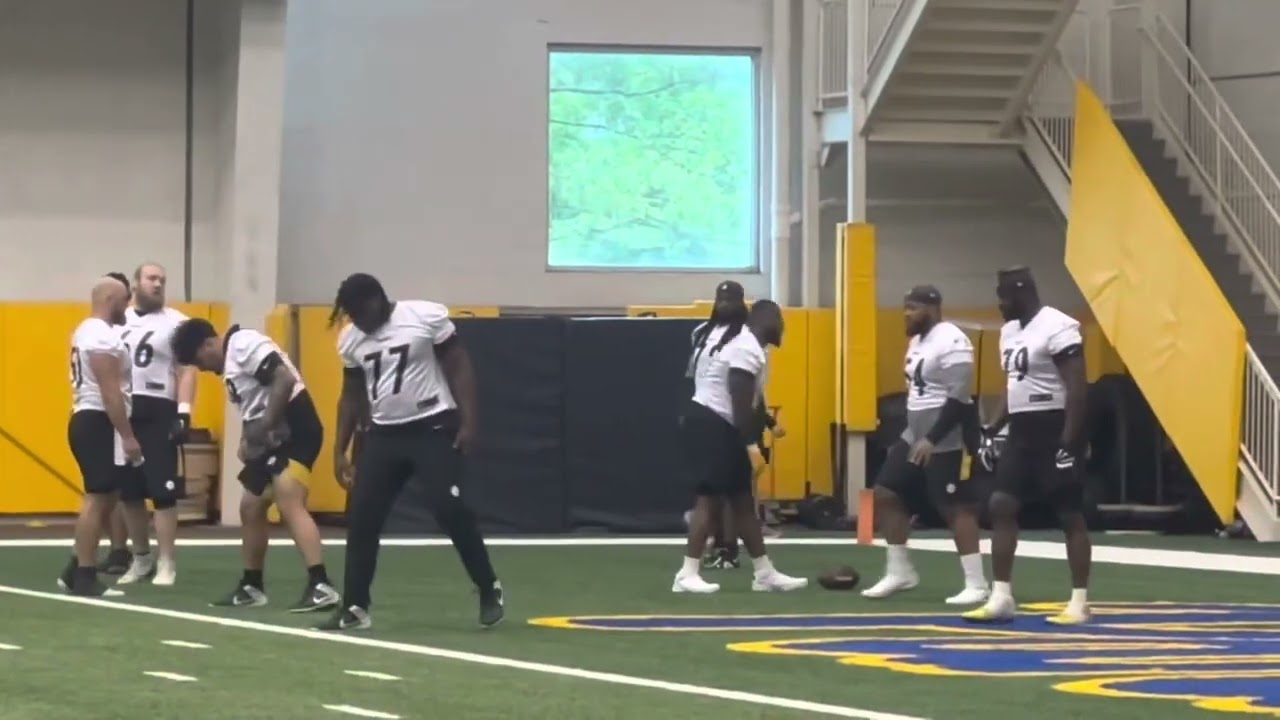 Steelers rookie mini camp 2023 featuring Broderick Jones, Joey Porter