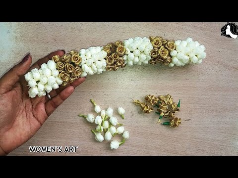 how to make bridal flower veni | artificial flower veni making