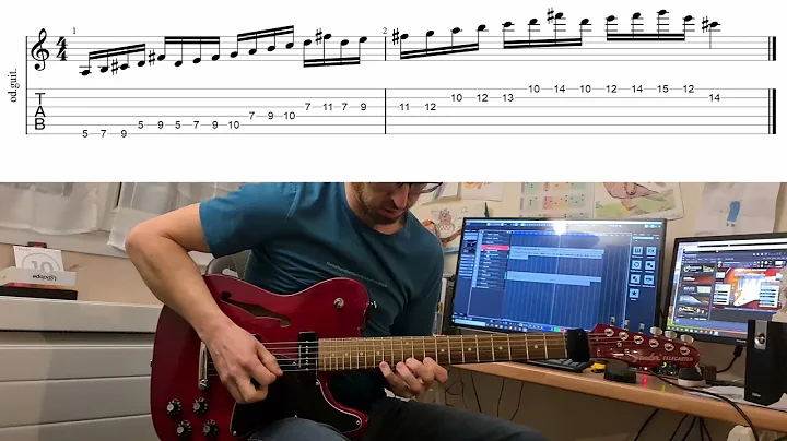 Tom Quayle Am Dorian Legato Style guitar Lick and Backing Track