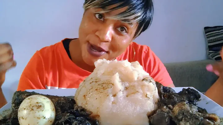 AFRICAN/NIGERIAN FOOD |two hands speed eating challenge fufu & black soup mukbang