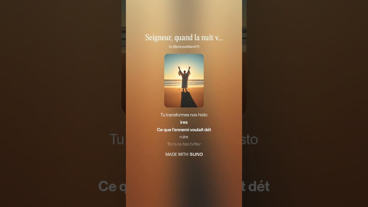 Seigneur, quand la nuit voulait m'emporter #seigneur #viralshorts #sunoai