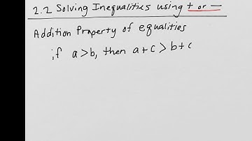 A1 2.2 Solving Inequalities using addition or Subtraction