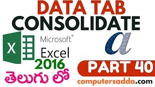 Ms-Excel 2016 In Telugu 40Consolidate Putersadda