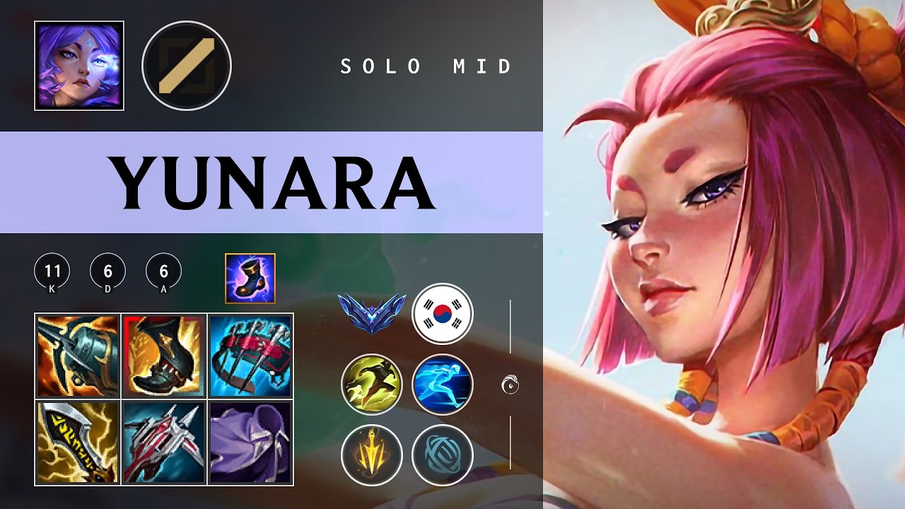 Yunara Mod Yunara Mid vs Yone - KR Diamond Patch 26.03 - YouTube