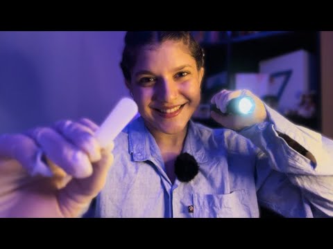 ✨ASMR EXAME DE NERVOS CRANIANOS ✨Teste de visão, audição, olfato, paladar e toque