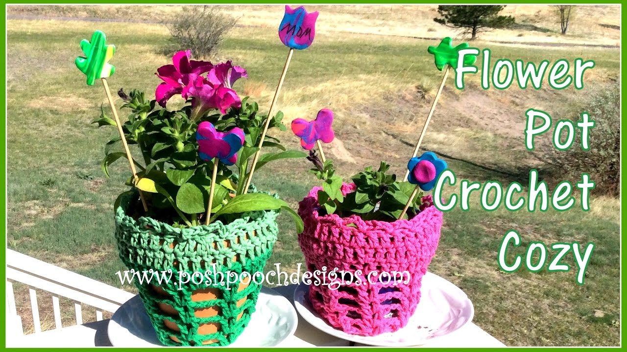 Flower Pot Crochet Cozy