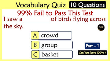 English Vocabulary Test Part 1🌟 | 99% FAIL this English Grammar Test | Vocab | No.1 Quality English