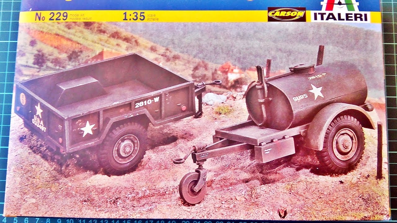 ITALERI maquette militaire 229 Remorques M101 et 250 gallons 1/35