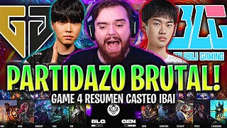 IBAI CASTEA LA PARTIDA MÁS BRUTAL!😱 | GEN vs BLG Game 4 SEMIFINAL MSI 2024 ESPAÑOL IBAI LVP