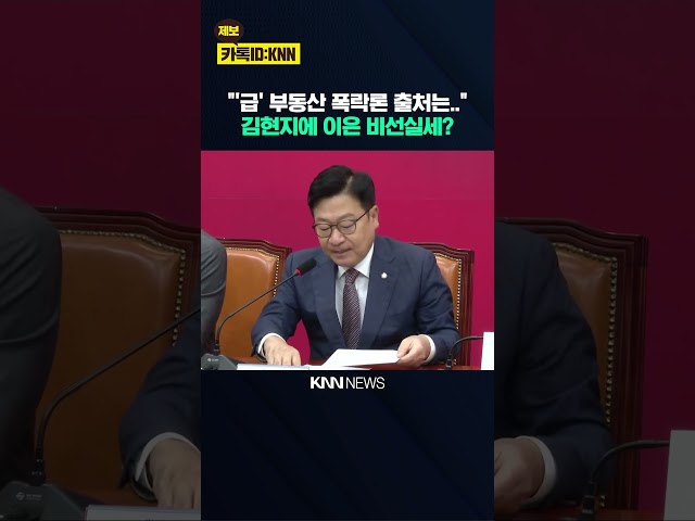 정점식 "이재명의 뜬금 없는 부동산 폭락론 출처는…" 김현지에 이은 비선실세? / KNN