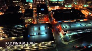 EPIC UAV Night time Flight DJI Phantom 3 Pro 4K Drone Aerial Video Low Light Settings FPV Quadcopter