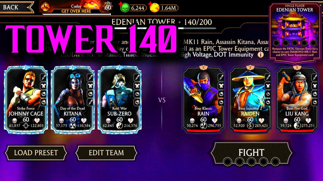 Edenian FATAL Tower Boss Battle 140 Fight + Reward | MK Mobile