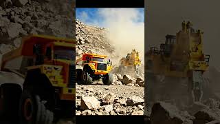 Giant Excavator &amp; Dump Truck Tackle Massive Rockfall! 🚧 Heavy Equipment Action