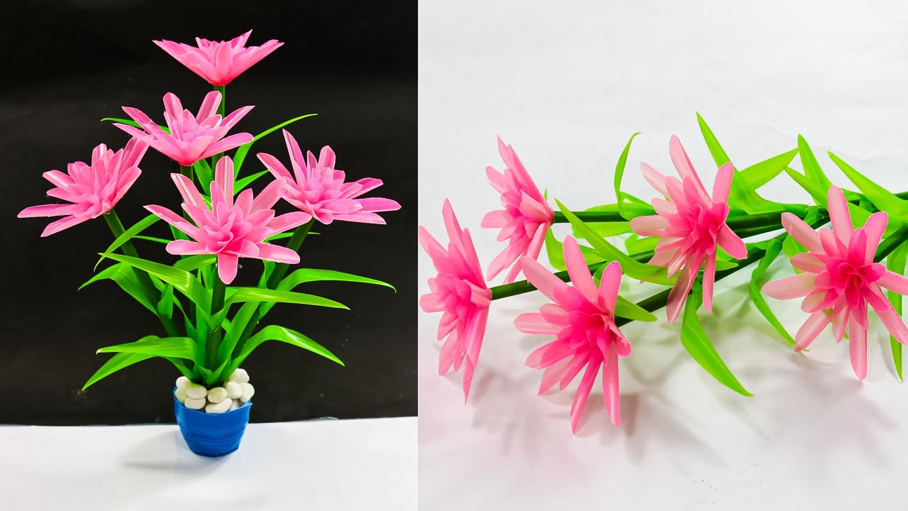 cara membuat bunga dari sedotan mudah dan gampang | ide kreatif - YouTube