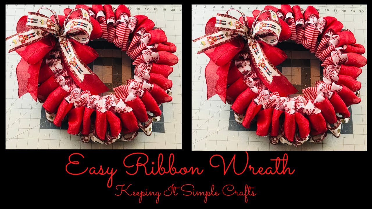 EASY CHRISTMAS RIBBON WREATH DIY 🎄 YouTube
