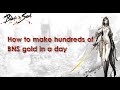 How to make hundreds of BNS gold in a day