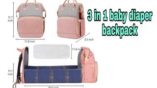 Baby Diaper bag | Manrany 3 in 1 diaper bag | diaper bag with baby bassinet
