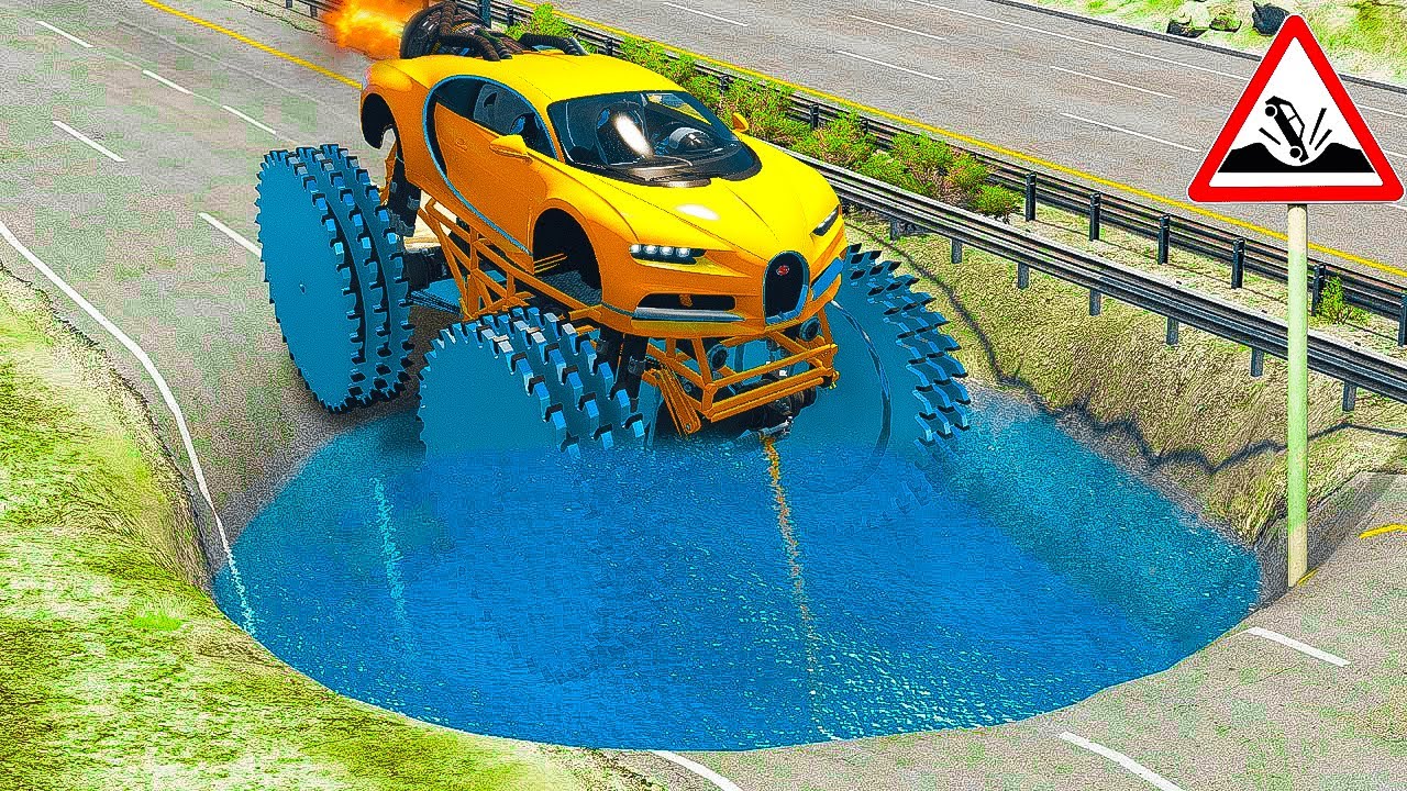 Может Ли РЕАКТИВНАЯ БУГАТТИ ЧИРОН НА ПИЛАХ Проехать ГЛУБОКУЮ ЯМУ С ...