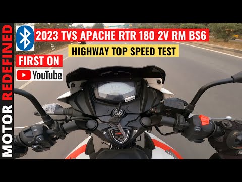 2023 TVS Apache RTR 180 2V RM BS6 Top Speed Test & All Gear top Speed Test | Motor Redefined.