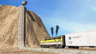 Trains vs Hill Climb – BeamNG Drive#2