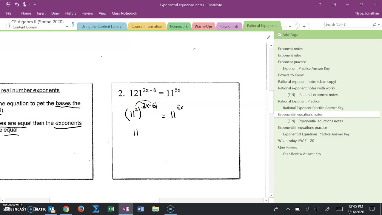 Solving Exponential Equations (common bases) - YouTube
