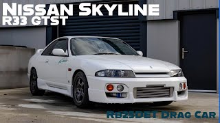 1997 Nissan Skyline R33 GTST Type-M Drag Car #Nissan #Skyline #R33 #GTST #DragCar #RB25DET #HKS