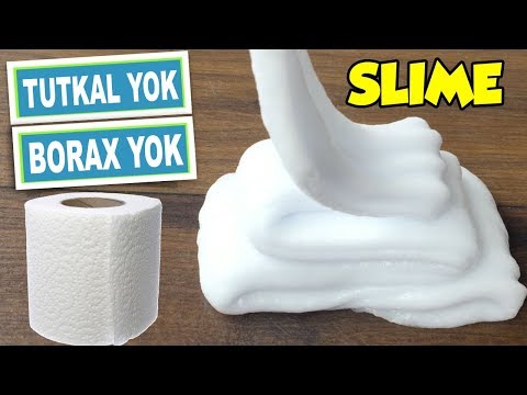 TUTKALSIZ BORAKSSIZ KOLAY SLIME - SLAYM - Peçete Slime Nasıl Yapılır - HOPPİ TV