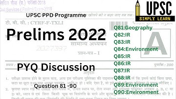 Prelims 2022 PYQ discussion| Question 81-90| #upscprelims #upsc2023 #pyqdiscussion #pyq #upsc #ias