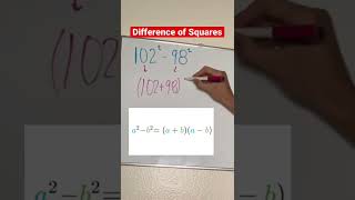 Difference of Squares Formula | Quick Math | JusticeTheTutor #shorts #math