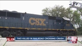 Investigators testing remains to confirm ID of two killed in fiery crash with train