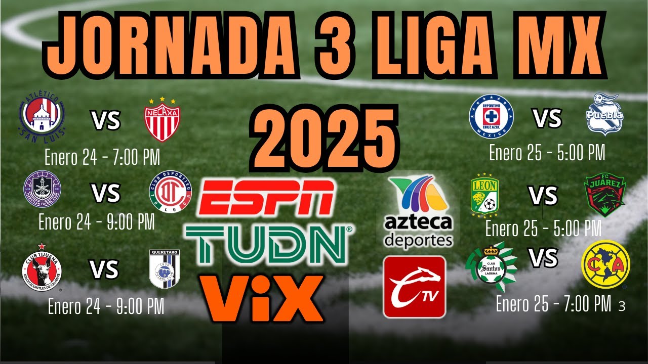 💯FECHAS, HORARIOS & CANALES para la JORNADA 3 LIGA MX 2025 - YouTube