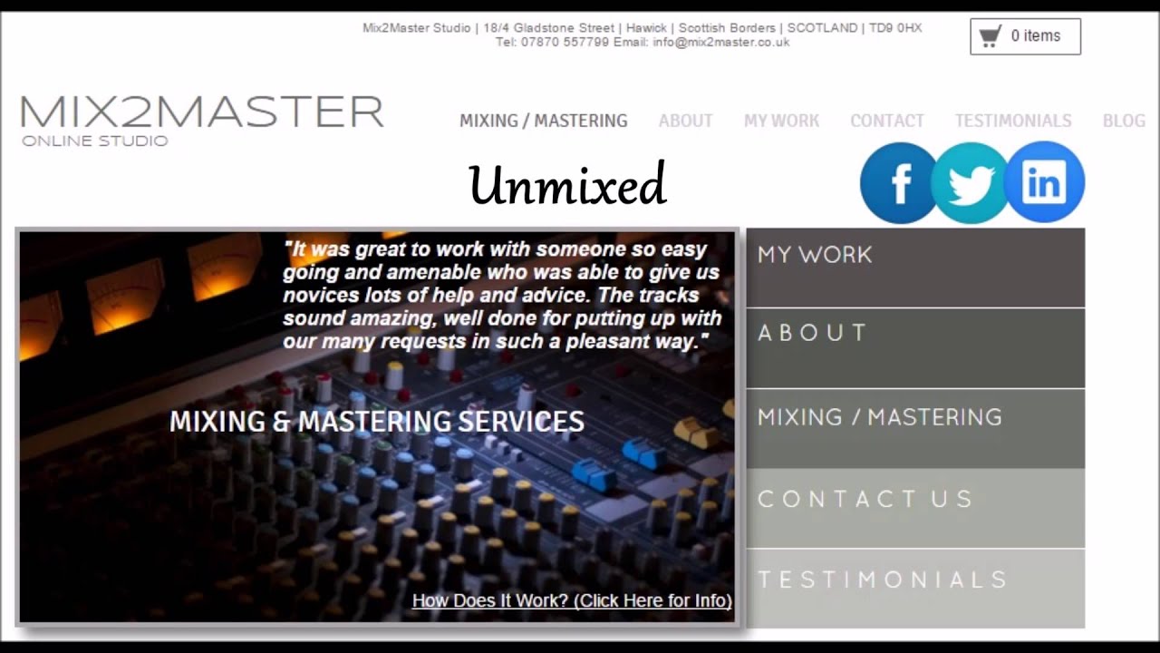 Mixed and Unmixed A/B Comparison - Mix2Master Studio