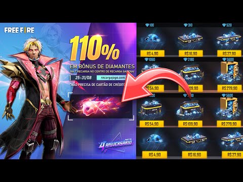 Free Fire - 5.600 Diamantes + 10% de Bônus